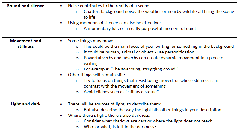 Assignment 2: Descriptive Writing | English Language for GCSE/IGCSE - Year 11