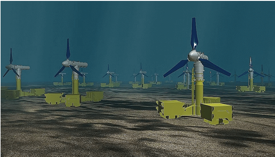Underwater turbines generate electricity