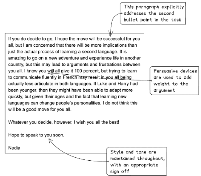 Question 1 DemoAnswer: Letter | English Language for GCSE/IGCSE - Class 10