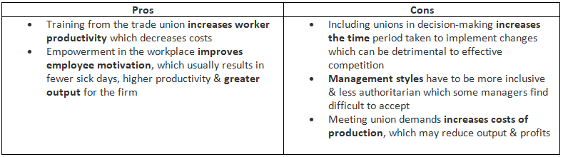 Advantages & Disadvantages of Trade Unions | Economics for GCSE/IGCSE - Year 11