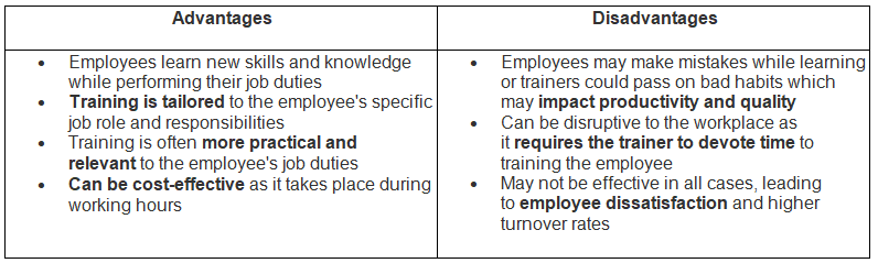 Types of Training | Business Studies for GCSE/IGCSE - Class 10