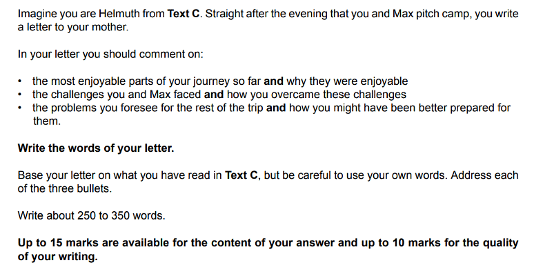 Question 3 Demo Answer: Letter | English Language for GCSE/IGCSE - Year 11