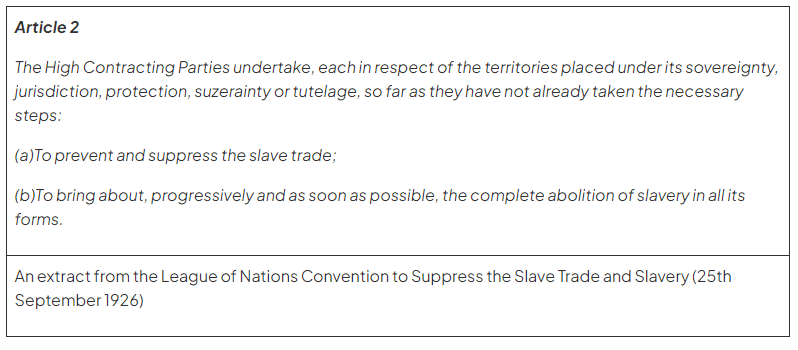 The League of Nations and Slavery: The Slavery Commission