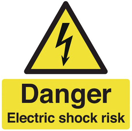 The risk of electrocution is indicated by hazard signs but other risks which would not be signposted are listed below