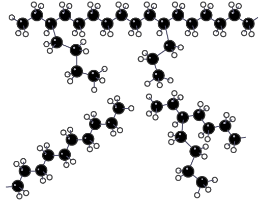 Structure of a low density poly(ethene)