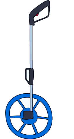 A trundle wheel is ideal for measuring long distances