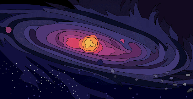 The nebula collapses due to gravity and begins to rotate (Image courtesy of NASA)