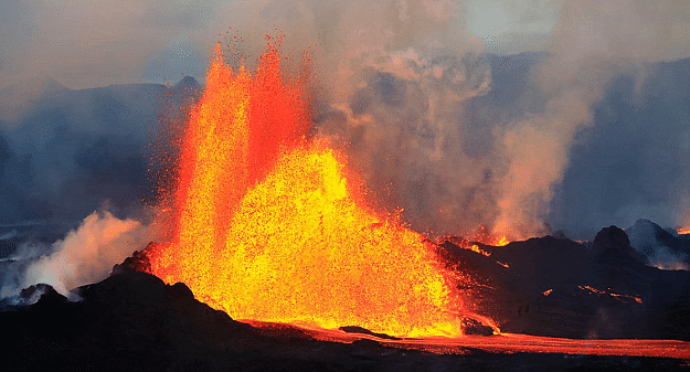 A volcano in iceland