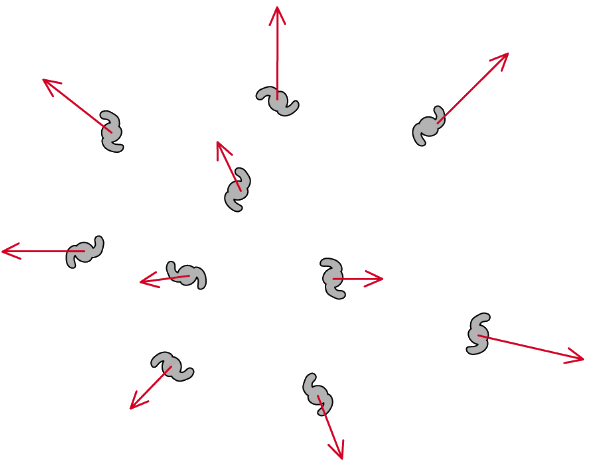 All galaxies moving away from each other, indicating that the universe is expanding