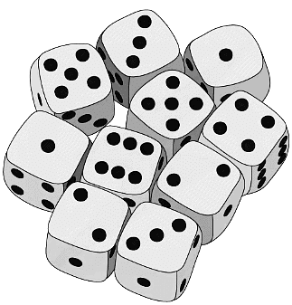 A dice roll is a random process because you don`t know when you will roll a particular value. However, you can determine the probability of a particular result