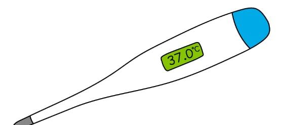 A digital thermometer uses a thermistor