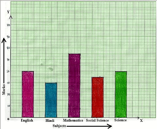 Bar Graph: The Subject Mathematics has the tallest bar