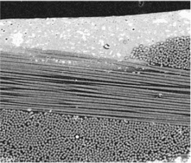 High-resolution image of a polymer-silicate nanocomposite.  (Image courtesy of NASA.)