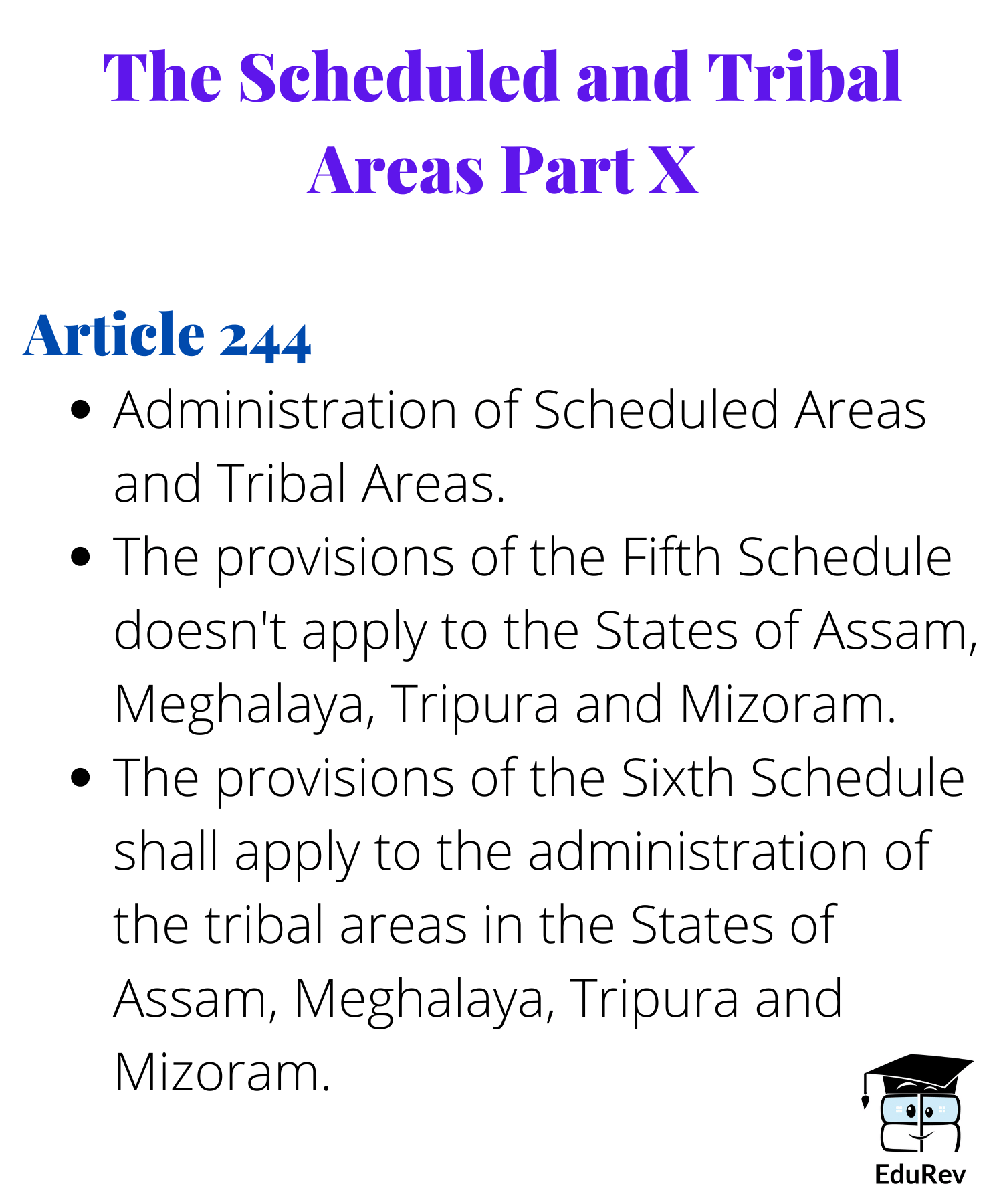 Mind Map: Scheduled and Tribal Areas | Indian Polity for UPSC CSE