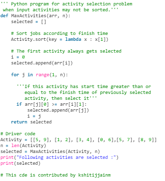 Activity Selection Problem | Algorithms - Computer Science Engineering (CSE)