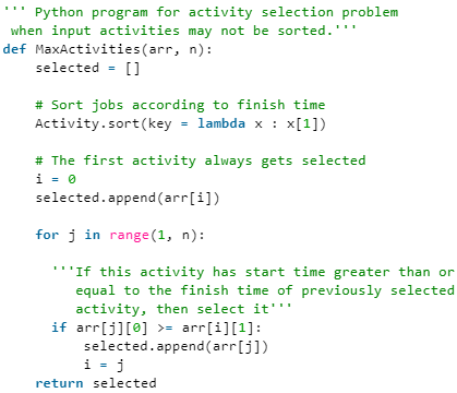 Activity Selection Problem - Computer Science Engineering (CSE)