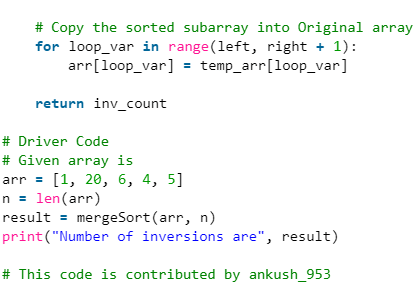 Count Inversions in Array | Algorithms - Computer Science Engineering (CSE)