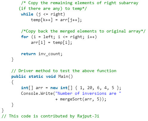 Count Inversions in Array | Algorithms - Computer Science Engineering (CSE)