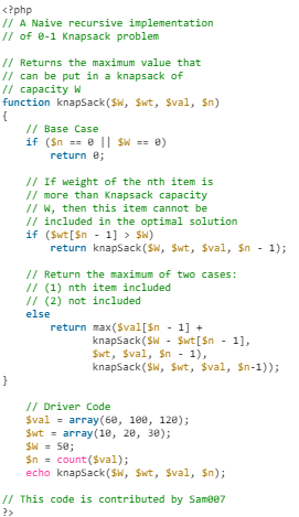0-1 Knapsack Problem | Algorithms - Computer Science Engineering (CSE)