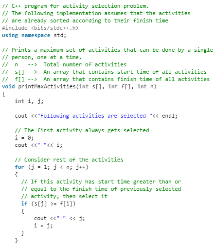 Activity Selection Problem - Computer Science Engineering (CSE)