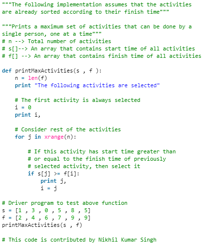 Activity Selection Problem - Computer Science Engineering (CSE)