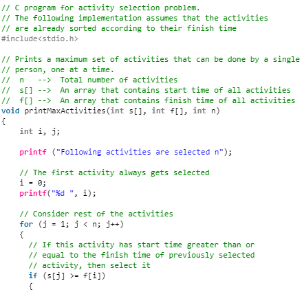 Activity Selection Problem - Computer Science Engineering (CSE)