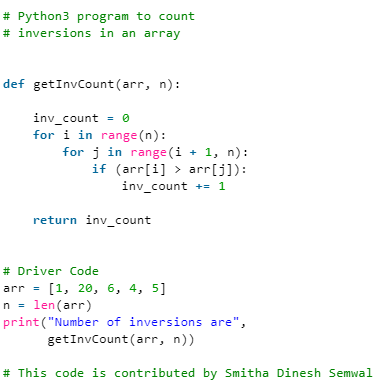 Count Inversions in Array | Algorithms - Computer Science Engineering (CSE)