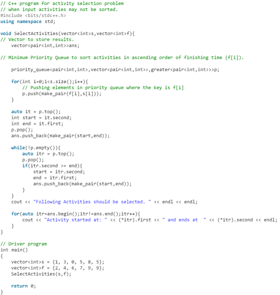 Activity Selection Problem | Algorithms - Computer Science Engineering (CSE)