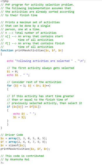 Activity Selection Problem | Algorithms - Computer Science Engineering (CSE)