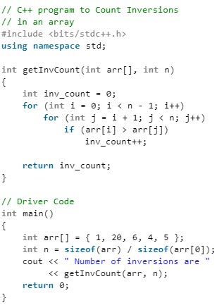 Count Inversions in Array | Algorithms - Computer Science Engineering (CSE)