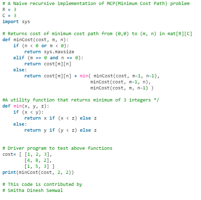 Min Cost Path | Algorithms - Computer Science Engineering (CSE)