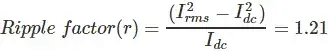Ripple Factor of Half Wave Rectifier