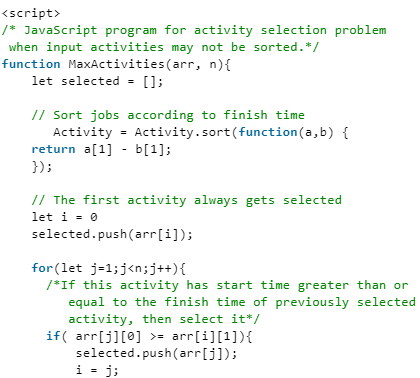 Activity Selection Problem - Computer Science Engineering (CSE)