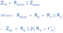 Common Collector Amplifier Input Impedance