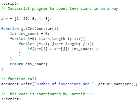 Count Inversions in Array | Algorithms - Computer Science Engineering (CSE)