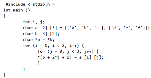 Previous Year Questions: Array and Pointer | Programming and Data Structures - Computer Science Engineering (CSE)