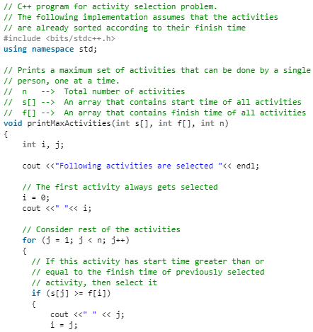 Activity Selection Problem - Computer Science Engineering (CSE)