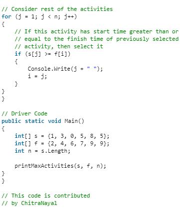 Activity Selection Problem - Computer Science Engineering (CSE)