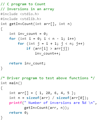 Count Inversions in Array | Algorithms - Computer Science Engineering (CSE)