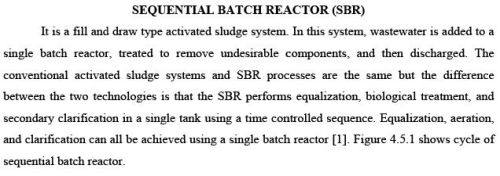 Sequential Batch Reactor | Environmental Engineering - Civil Engineering (CE)