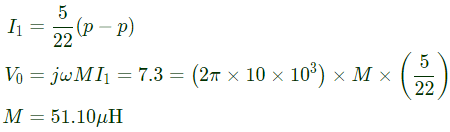 Previous Year Questions- Magnetically Coupled Circuits, Network Topology and Filters | Network Theory (Electric Circuits) - Electrical Engineering (EE)