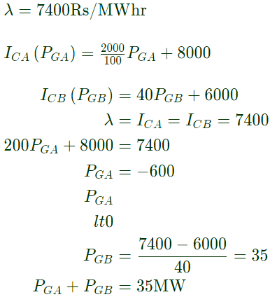 Previous Year Questions- Economic Power Generation and Load Dispatch | Power Systems - Electrical Engineering (EE)