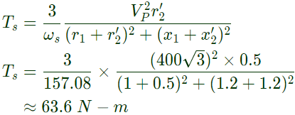 Previous Year Questions- Three Phase Induction Machines - 3 | Electrical Machines - Electrical Engineering (EE)