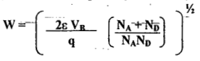 Transition or Space charge (Or Depletion Region) Capacitance (CT)