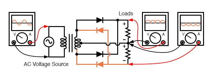 Dual polarity full-wave center tap rectifier