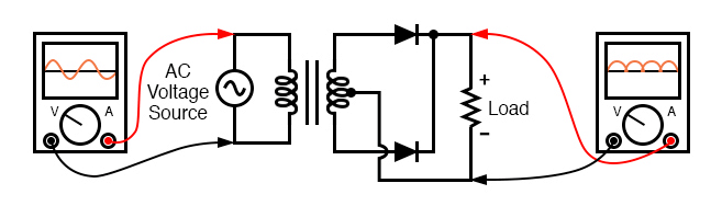 Full-wave rectifier, center-tapped design