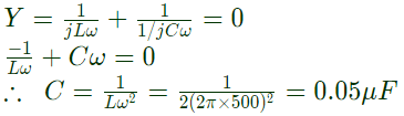 Previous Year Questions- Resonance and Locus Diagrams | Network Theory (Electric Circuits) - Electrical Engineering (EE)