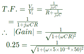 Previous Year Questions- Magnetically Coupled Circuits, Network Topology and Filters | Network Theory (Electric Circuits) - Electrical Engineering (EE)