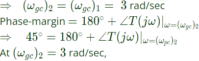 Previous Year Questions- Design of Control Systems | Control Systems - Electrical Engineering (EE)