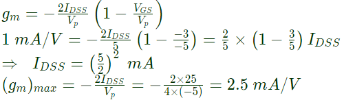 Previous Year Questions- BJT, FET and their Biasing Circuits - 2 | Analog and Digital Electronics - Electrical Engineering (EE)